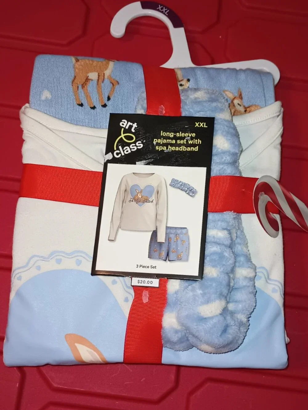 Girls' 2pc Long Sleeve Pajama Set with Spa Headband - Art Class Cream